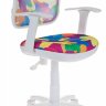Кресло детское Бюрократ CH-W797/ABSTRACT спинка сетка белый сиденье мультиколор абстракция (пластик белый)