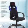 Кресло игровое Бюрократ ZOMBIE RUNNER BLUE черный/синий текстиль/эко.кожа крестовина пластик