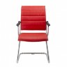 Кресло посетителя Бюрократ CH-994AV/Red красный искусственная кожа полозья хром