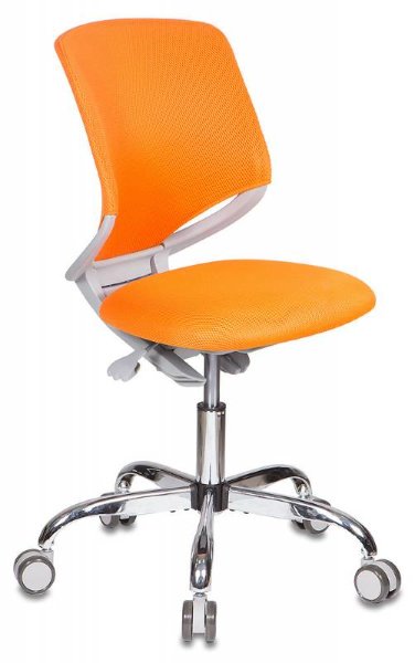 Кресло детское Бюрократ KD-7/TW-96-1 оранжевый TW-96-1 крестовина хром колеса серый (пластик серый)