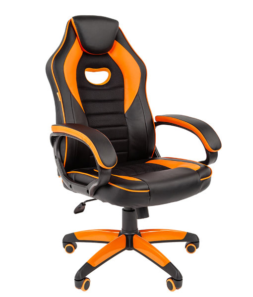 Офисное кресло CHAIRMAN game 16 экопремиум черный/оранжевый