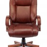Кресло руководителя Бюрократ T-9925WALNUT светло-коричневый Leather Eichel кожа крестовина металл/дерево (T-9925WALNUT/CHOK)
