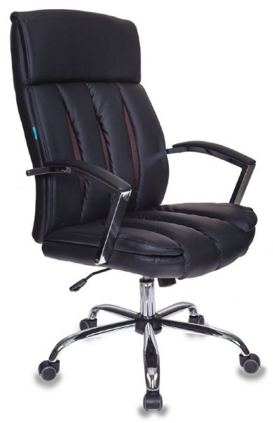 Кресло руководителя Бюрократ T-8000SL/BL+BR черный искусственная кожа крестовина хром