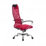 Кресло Metta BK 8 красный, сетка/ткань, крестовина хром Ch