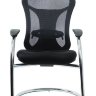 Кресло посетителя Бюрократ CH-999AV низкая спинка, черный, сетка эргономичная, полозья хром