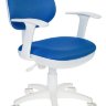 Кресло детское Бюрократ CH-W356AXSN/BLUE темно-синий V398-86 колеса белый/синий (пластик белый)