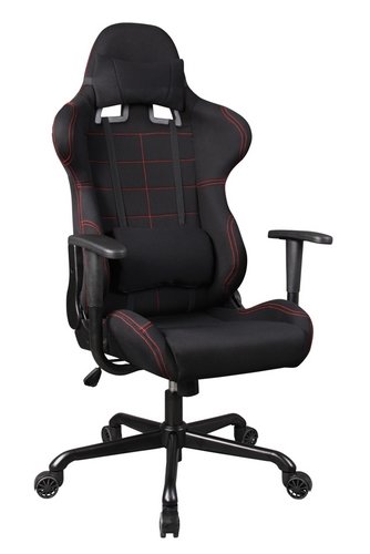 Кресло руководителя Бюрократ 771/Black+bl черный ткань черный вставки (2 накладные подушки)