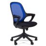 Кресло CHAIRMAN 820 (CH-820) черный пластик, синяя ткань