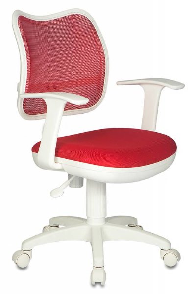 Детское кресло Бюрократ CH-W797/R/TW-97N спинка красный сетка TW-35N сиденье красный TW-97N (белый пластик)