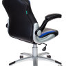 Кресло игровое Бюрократ VIKING-1/BL+BLUE черный/синий искусственная кожа