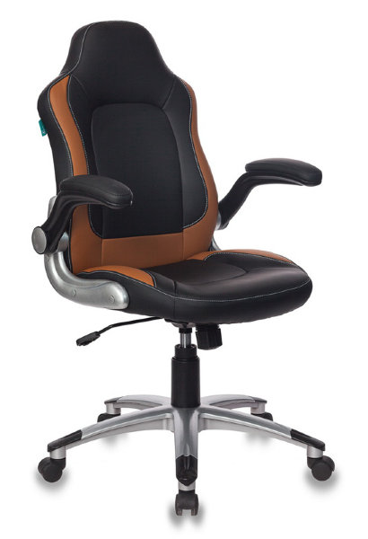 Кресло руководителя Бюрократ CH-825A/BLACK+BG вставки бежевый сиденье черный искусственная кожа (пластик серебро)