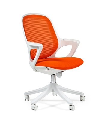 Кресло CHAIRMAN 820 white (CH-820 white) белый пластик, оранжевая ткань