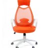Кресло для руководителя CHAIRMAN 840 (CH-840) (белый пластик, оранжевая обивка)