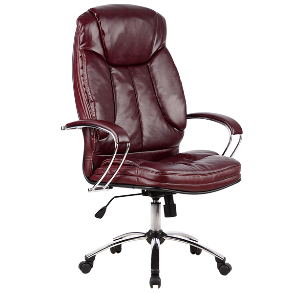 Кресло Metta LK-12 CH 722 кожа New-Leather бордовый, крестовина хром