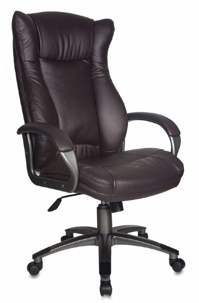 Кресло руководителя Бюрократ CH-879AXSN/Coffee пластик черный, темно -коричневая иск. кожа (CH-879DG/Coffee)