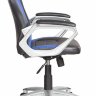 Кресло игровое Бюрократ CH-825S/Black+Bl черный синий вставка иск.кожа (пластик серебристый)