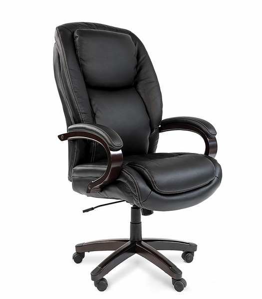 Офисное кресло Chairman 408 кожа, черный