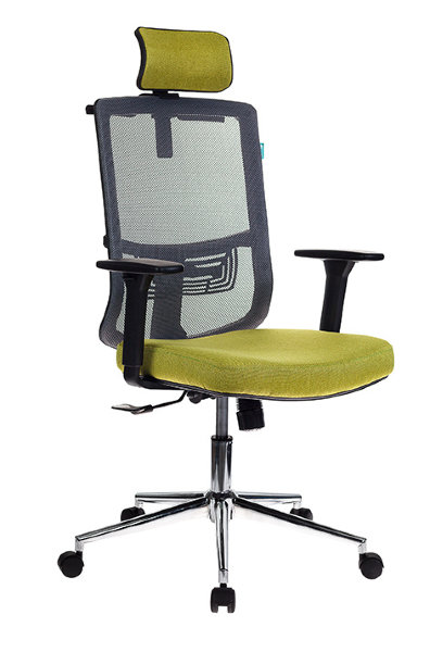 Кресло руководителя Бюрократ MC-612-H/DG/GREEN серый TW-04 сиденье зеленый BAHAMA крестовина хром