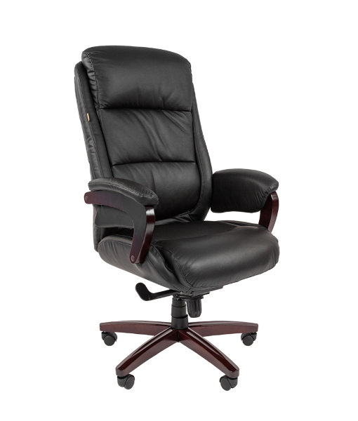 Офисное кресло CHAIRMAN 404 кожа+PU, черн.