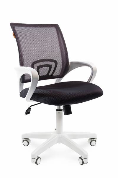 Офисное кресло Chairman 696  белый пластик, серая ткань TW-12/TW-04