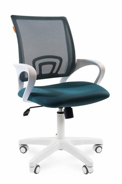 Офисное кресло Chairman 696 белый пластик, зеленая ткань TW-18/TW-03