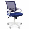 Офисное кресло Chairman 696 белый пластик, синяя ткань TW-10/TW-05