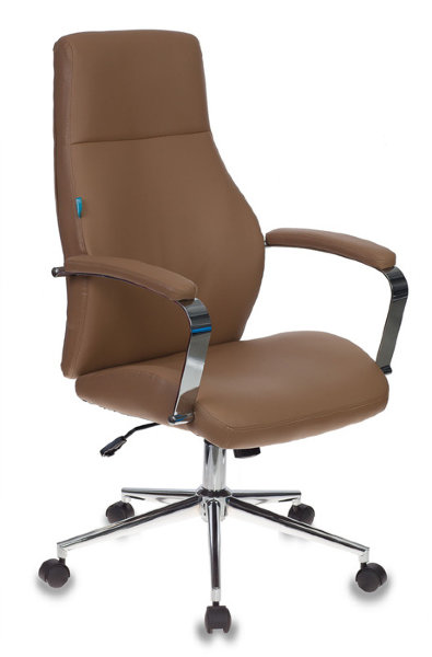 Кресло руководителя Бюрократ T-703SL/CAMEL светло-коричневый искусственная кожа крестовина хром