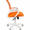 Офисное кресло Chairman 696 белый пластик, оранжевая ткань TW-16/TW-66