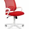 Офисное кресло Chairman 696 белый пластик, красная ткань TW-19/TW-69