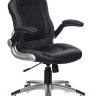 Кресло руководителя Бюрократ CH-825A/BLACK+GR вставки серый сиденье черный искусственная кожа (пластик серебро)