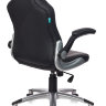 Кресло руководителя Бюрократ CH-825A/BLACK+GR вставки серый сиденье черный искусственная кожа (пластик серебро)