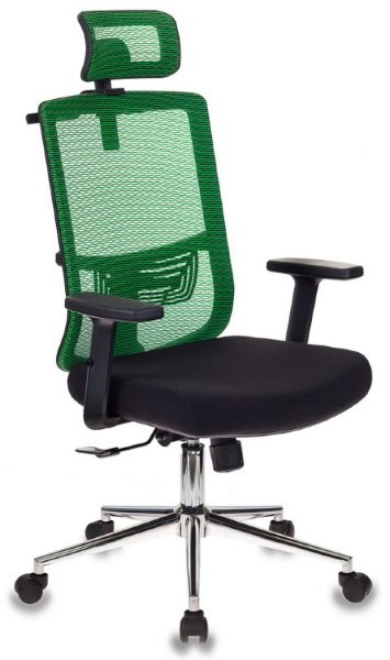 Кресло руководителя Бюрократ MC-612-H/GN/26-B01 зеленый BM-14 сиденье черный 26-В01 сетка/ткань крестовина хром