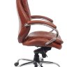 Кресло руководителя Бюрократ T-9950AXSN/Brown сиденье коричневый кожа/кожзам крестовина хром, усиленное до 181 кг