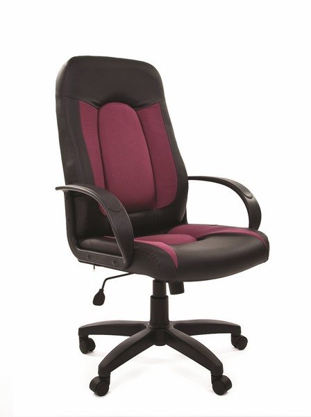 Кресло руководителя CHAIRMAN 429 (CH-429) черная эко кожа, ткань бордовая