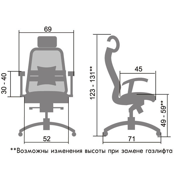 Кресло руководителя САМУРАЙ С-3.02 (SAMURAI S-3.02) Белый лебедь с подголовником с чехлом