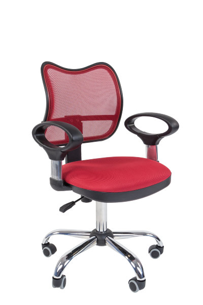 Офисное кресло CHAIRMAN 450 хром, ткань TW-13/TW-06 красный
