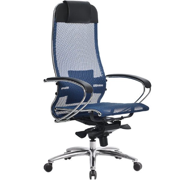 Кресло руководителя САМУРАЙ С-1.03 (SAMURAI S-1.03) синяя сетка