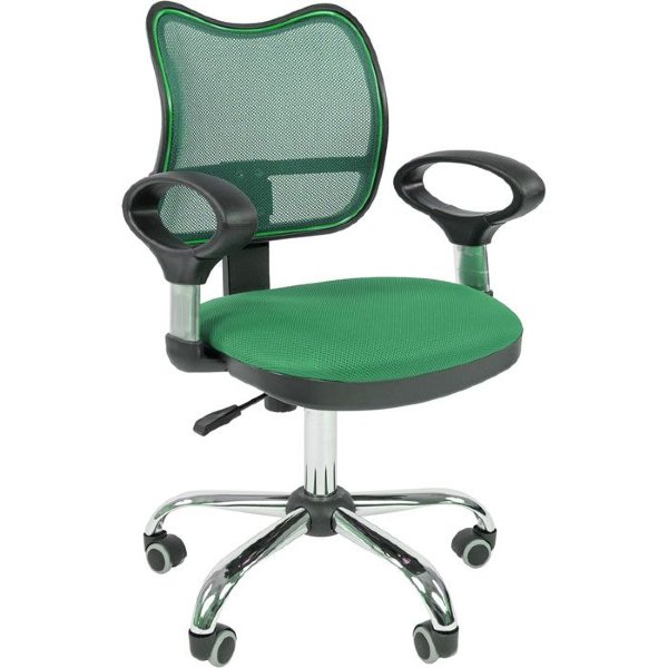 Офисное кресло CHAIRMAN 450 хром, ткань TW-18/TW-03 зеленый