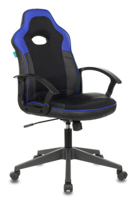 Кресло игровое Бюрократ VIKING-11/BL-BLUE черный/синий искусст.кожа/ткань