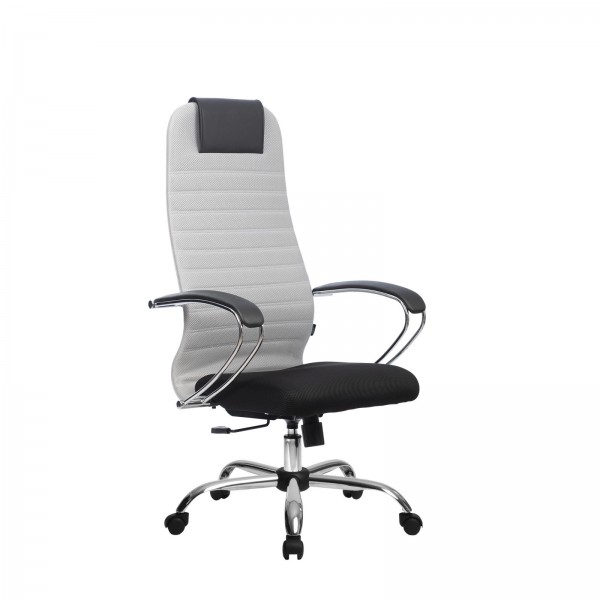 Кресло Metta BK 10 светло-серый, сетка/ткань, крестовина хром Ch