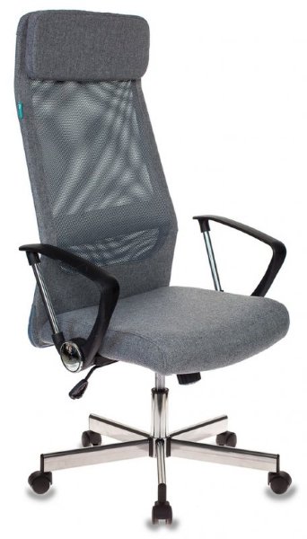 Кресло руководителя Бюрократ T-995HOME/GREY серый TW-04+ 10-128 сетка/ткань крестовина металл
