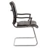 Кресло на полозьях Бюрократ CH-994AV (металлические подлокотники с пластиковыми накладками, черная иск. кожа)