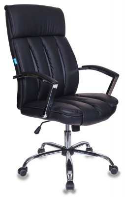 Кресло руководителя Бюрократ T-8000SL/BL+GR черный искусственная кожа крестовина хром, усиленное до 181 кг
