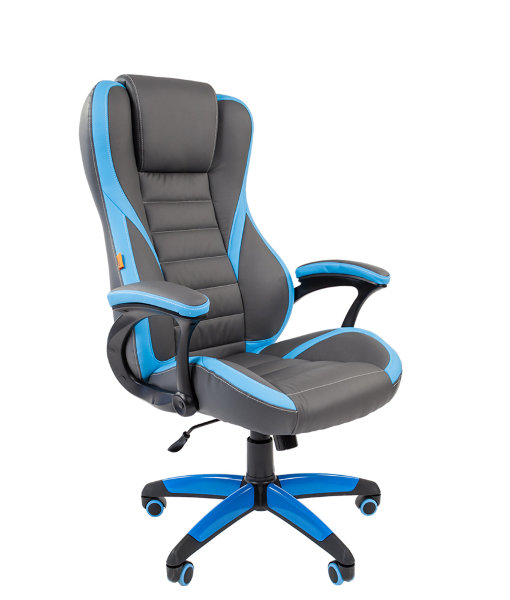Офисное кресло CHAIRMAN game 22 экопремиум серый/голубой