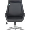 Кресло руководителя Бюрократ _OPTIMUM/WH/BLACK черный искусственная кожа крестовина алюминий (пластик белый)