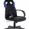 Кресло игровое Бюрократ ZOMBIE RUNNER BLUE черный/синий текстиль/эко.кожа крестовина пластик 1