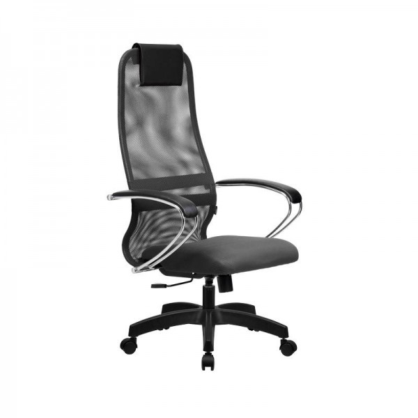 Кресло Metta BK 8 темно-серый, сетка/ткань, крестовина пластик Pl
