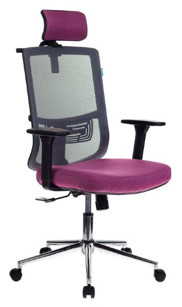 Кресло руководителя Бюрократ MC-612-H/DG/BERRY серый TW-04 сиденье розовый BAHAMA сетка/ткань крестовина хром