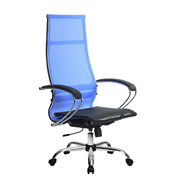 Кресло Metta SK-1-BK Комплект 7 синий, сетка, крестовина хром Ch
