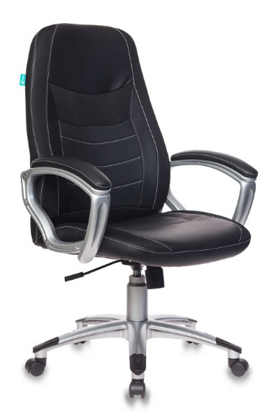 Кресло руководителя Бюрократ T-9910N/BLACK черный искусственная кожа (пластик серебро)